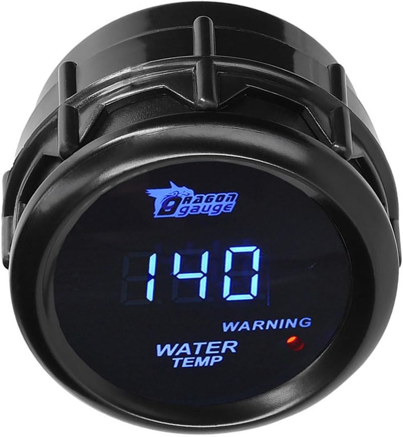 LKRXW Car Water Temperature Gauge 12V Auto Water Temp Gauge Meter Celsius 2" 52mm Digital Blue Light Temp Gauge Instruments 40 to 150 Celsius with Sensor - Image 1